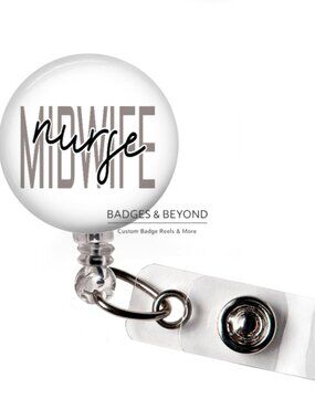 🌸👶 Midwife Nurse Badge Reel | Certified Nurse Midwife Retractable ID Holder